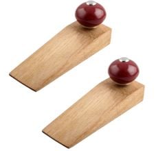 2 Pieces Cherry Round Ceramic Wooden Door Stopper
